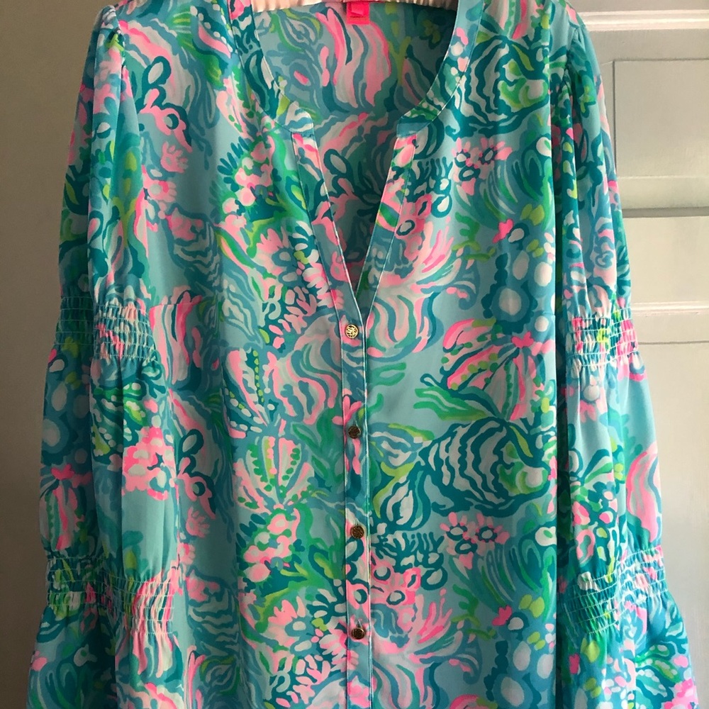 Lilly Pulitzer marzita top aqua la vista
